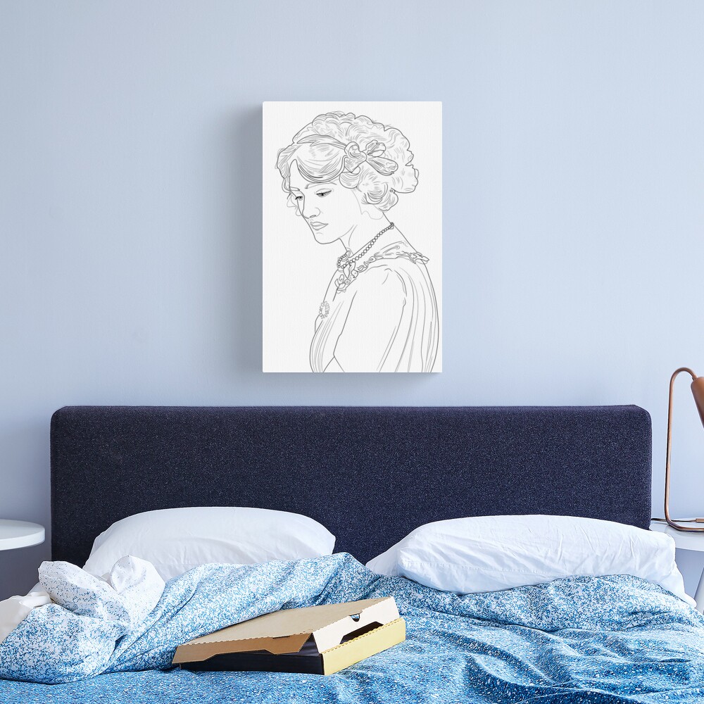 Gibson Girl Coloring Book Page Canvas Print for Sale by