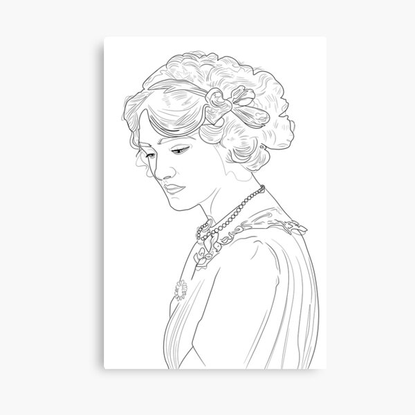 Gibson Girl Coloring Book Page Canvas Print for Sale by