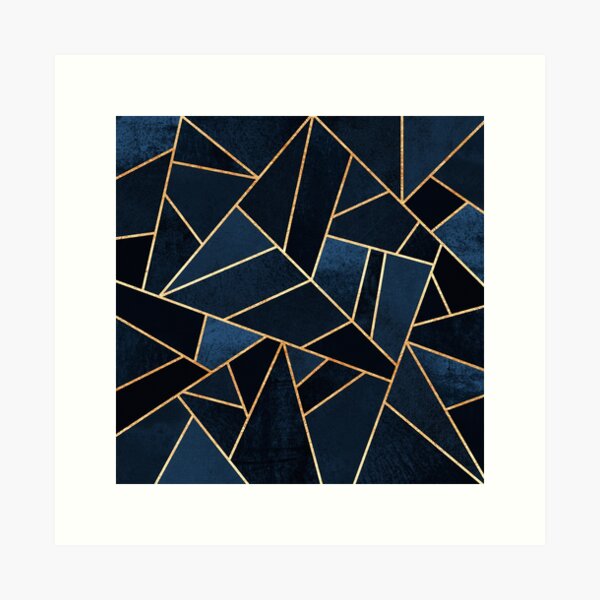 Navy Stone Art Print