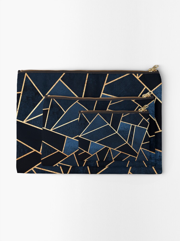 Alternate view of Navy Stone Zipper Pouch