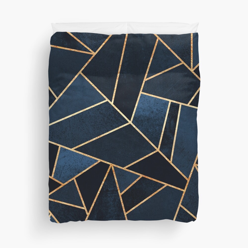 Navy Stone Duvet Cover