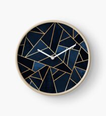 Navy Stone Clock