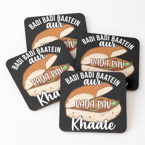 Item preview, Badi Badi Baatein Vada Pav Khate Hindi Quote Meme India designed and sold by alltheprints.