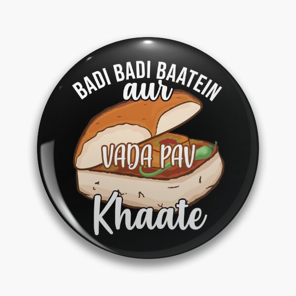 Item preview, Badi Badi Baatein Vada Pav Khate Hindi Quote Meme India designed and sold by alltheprints.