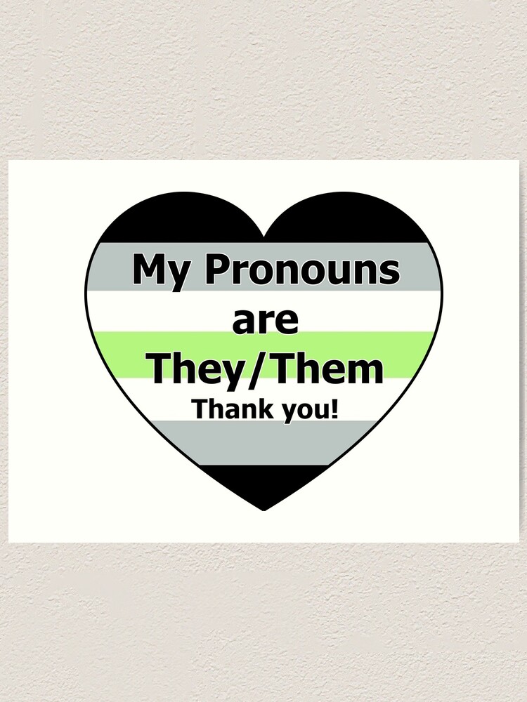 Pride Agender Pronouns Art Print By Faetouched Redbubble