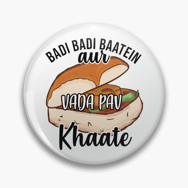 Item preview, Badi Badi Baatein Vada Pav Khate Hindi Quote Meme India designed and sold by alltheprints.
