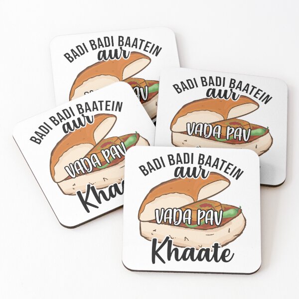 Item preview, Badi Badi Baatein Vada Pav Khate Hindi Quote Meme India designed and sold by alltheprints.