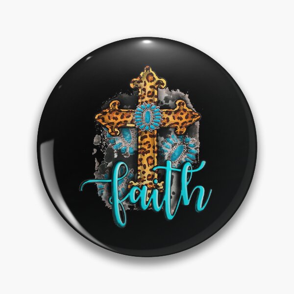 Item preview, Western Boho Christian Turquoise Leopard Faith Cross Jesus designed and sold by GouwensRick.