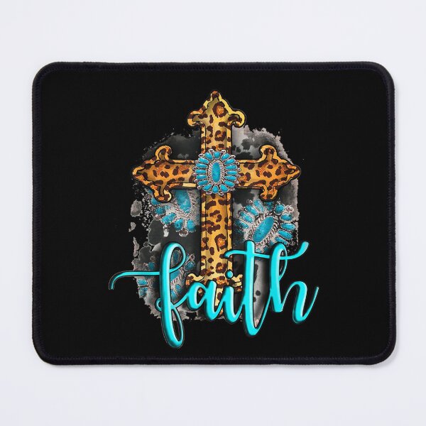 Item preview, Western Boho Christian Turquoise Leopard Faith Cross Jesus designed and sold by GouwensRick.