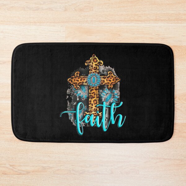 Item preview, Western Boho Christian Turquoise Leopard Faith Cross Jesus designed and sold by GouwensRick.