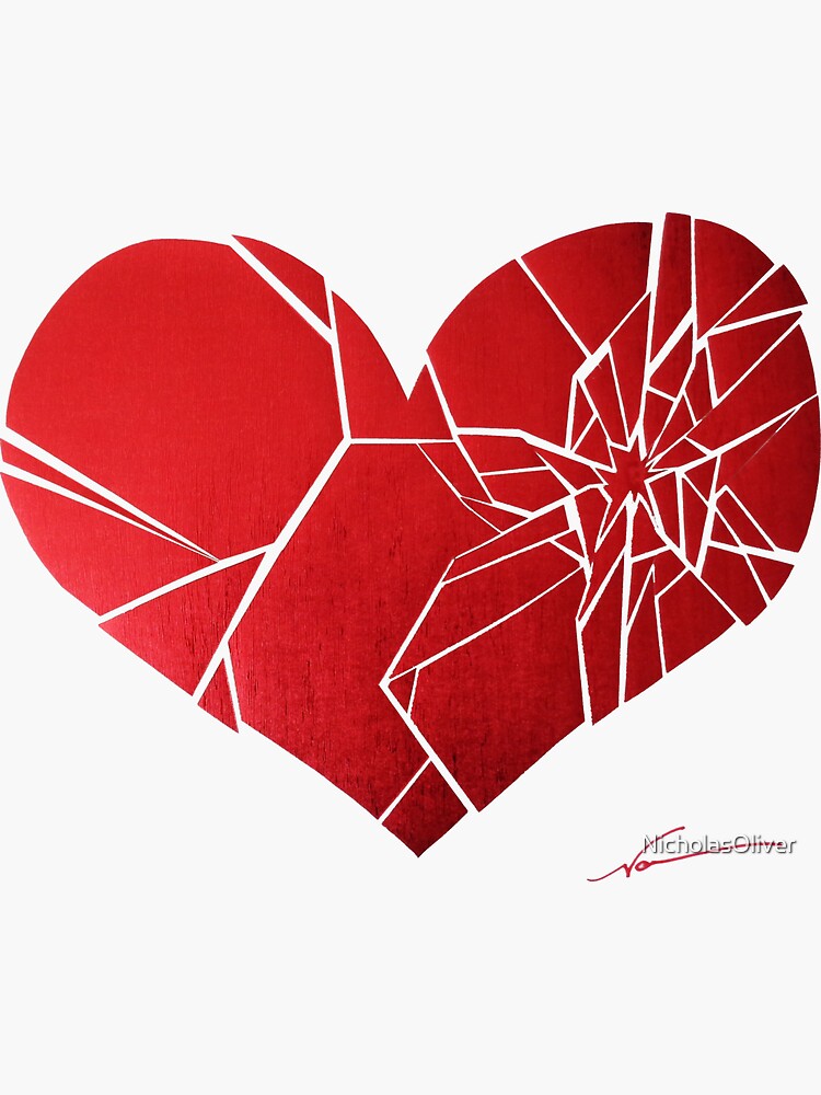 "The Shattered Heart" Sticker by NicholasOliver | Redbubble