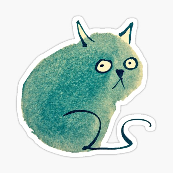 Blue Cat Sticker
