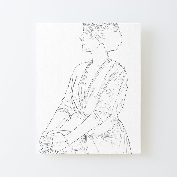 Gibson Girl Coloring Book Page Canvas Print for Sale by AlienPharaoh