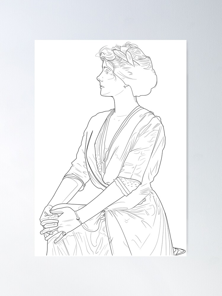 Gibson Girl Coloring Book Page Canvas Print for Sale by