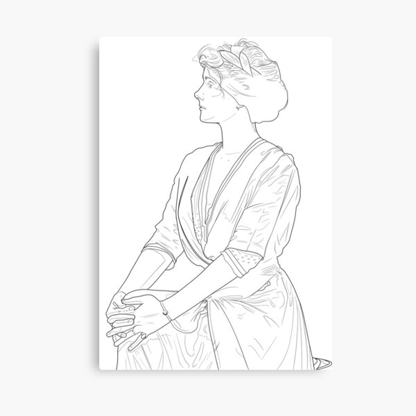 Gibson Girl Coloring Book Page Canvas Print for Sale by AlienPharaoh