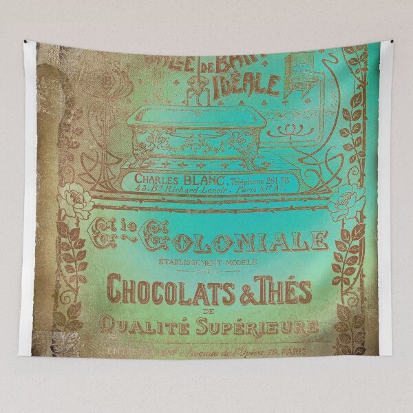 Item preview, Vintage French Advertisement Chocolat y Salle de Baine designed and sold by Sasha Art Gallery.