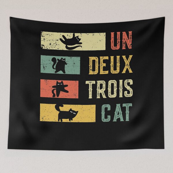 Item preview, Vintage retro Un Deux Trois Cat Funny Cat Lover  designed and sold by nedrae.