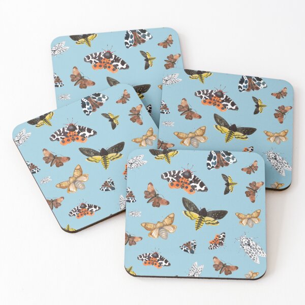 Item preview, Colorful Watercolor Assorted Moth Seamless Pattern designed and sold by Happy Puppy Print On Demand.