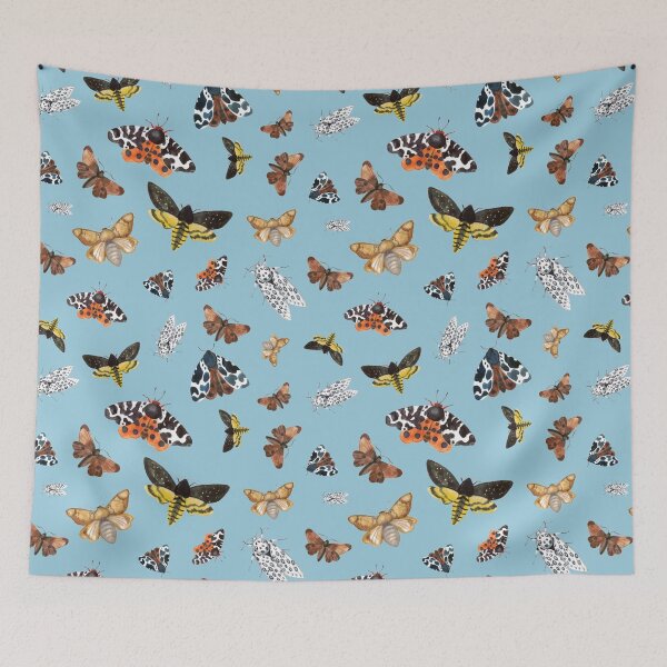 Item preview, Colorful Watercolor Assorted Moth Seamless Pattern designed and sold by Happy Puppy Print On Demand.