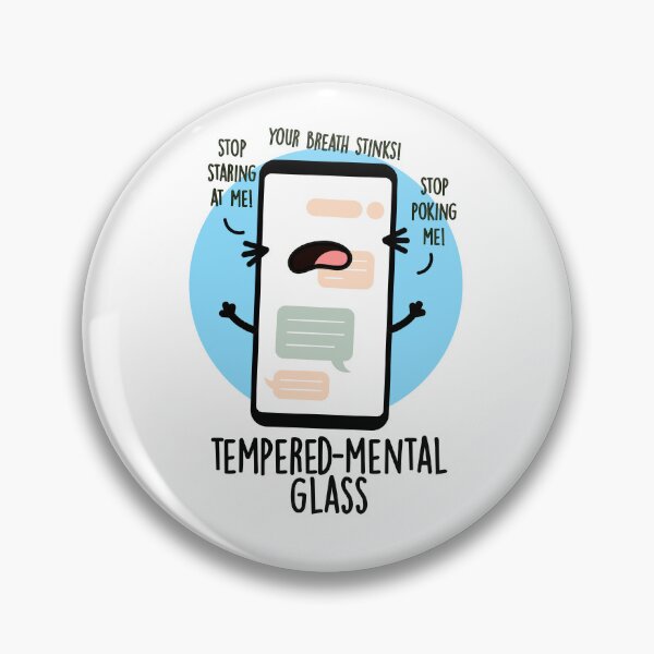 Item preview, Tempered-mental Glass Funny Cellphone Puns  designed and sold by punnybone.