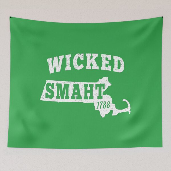 Aperçu de l'œuvre Wicked Smaht Boston Massachusetts Ma Vintage en détresse créée et vendue par NataSaic.