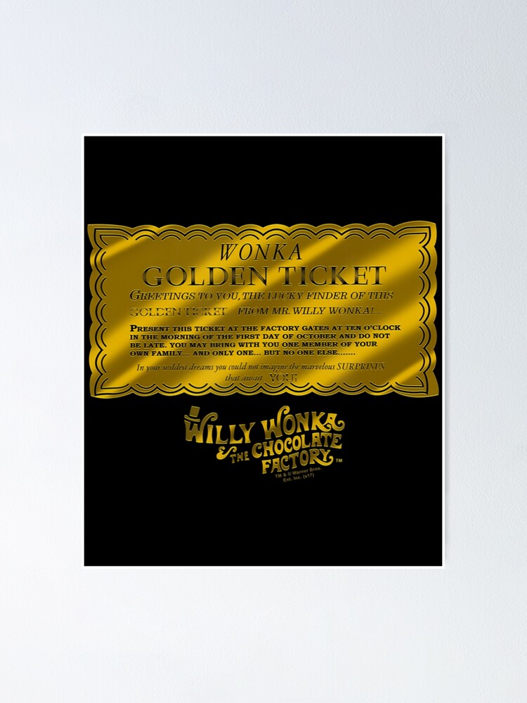 Willy Wonka Golden Ticket Poster for Sale by NataSaic