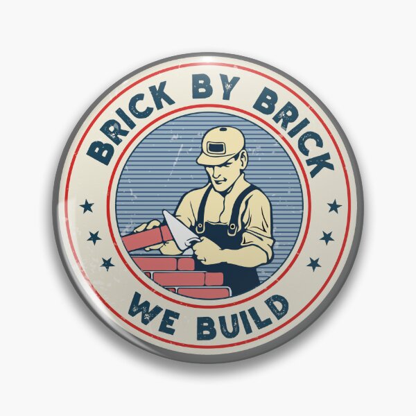 Item preview, Hard Hat sticker- Brick by Brick we Build - blue collar Mason designed and sold by fiskooriginal.