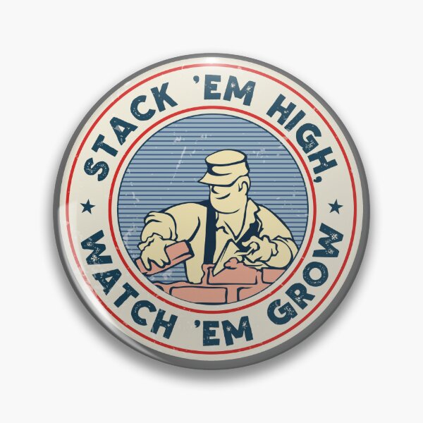 Item preview, Hard Hat sticker- Stack'em High - blue collar Bricklayer designed and sold by fiskooriginal.