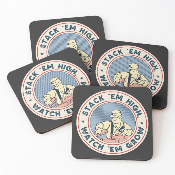 Item preview, Hard Hat sticker- Stack'em High - blue collar Bricklayer designed and sold by fiskooriginal.