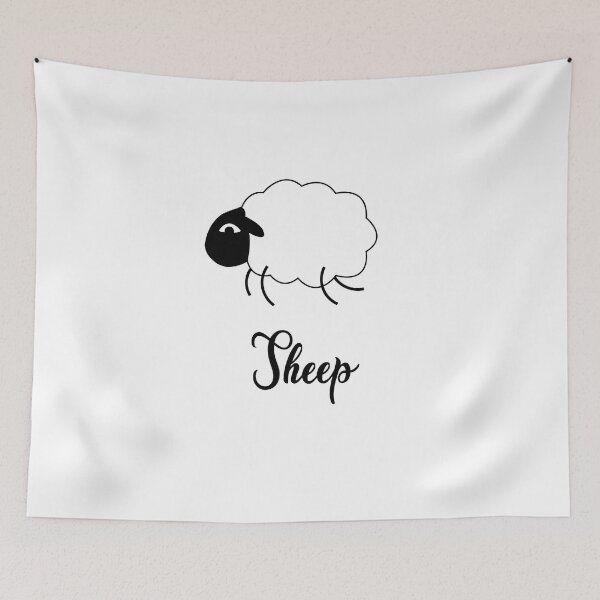 Item preview, Cute Sheep doodle. Vector illustration of a happy jumping lamb for night sleep or farm subjects, t-shirt designed and sold by paolboa.