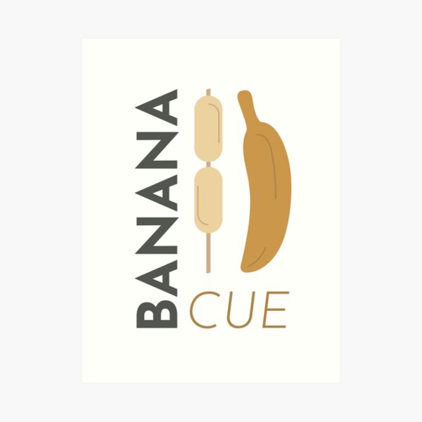 "Banana cue Filipino street food simple, minimalist art" Art Print for