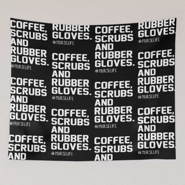 Item preview, coffee crubs and rubber gloves designed and sold by KirstixCo.