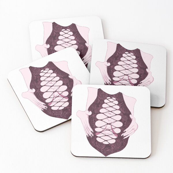 Item preview, Lace harness artwork - corset bust pink no.1 designed and sold by Balsamista-art.