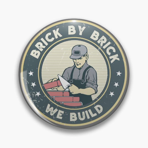 Item preview, Hard Hat sticker- Brick by Brick we Build - blue collar Mason designed and sold by fiskooriginal.