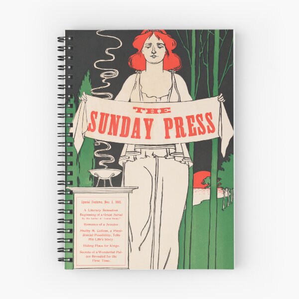 Item preview, THE SUNDAY PRESS 1895 American Magazine Cover Advertisement by George Reiter Brill  designed and sold by retroposters.