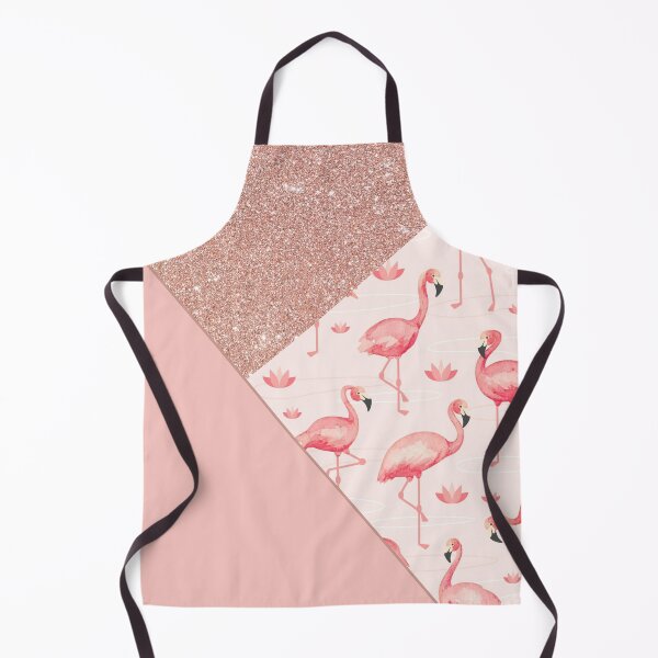Item preview, modern pink glitter flamingo pattern designed and sold by Beeroclock.