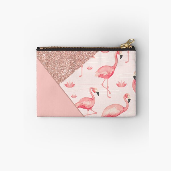 Item preview, modern pink glitter flamingo pattern designed and sold by Beeroclock.
