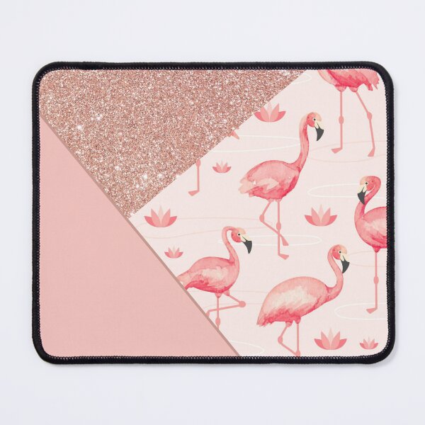 Item preview, modern pink glitter flamingo pattern designed and sold by Beeroclock.