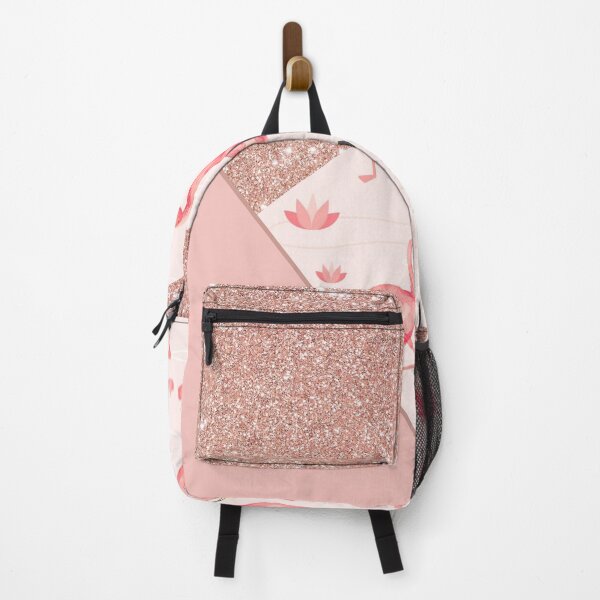 Item preview, modern pink glitter flamingo pattern designed and sold by Beeroclock.