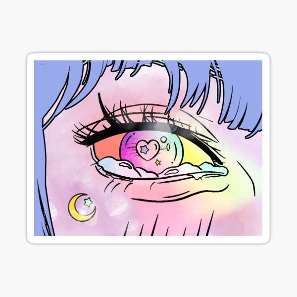 "kawaii anime drawing dreamy eyes" Sticker for Sale by HeyKittyCo