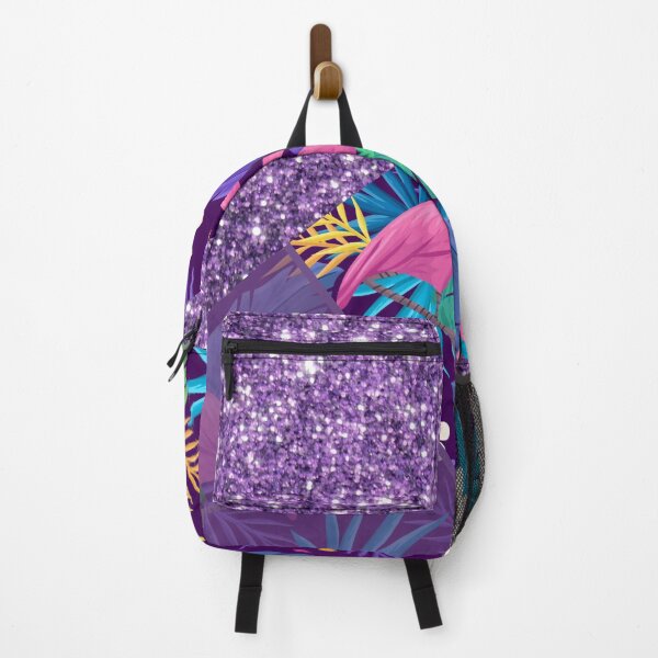 Item preview, purple glitter flamingo pattern designed and sold by Beeroclock.