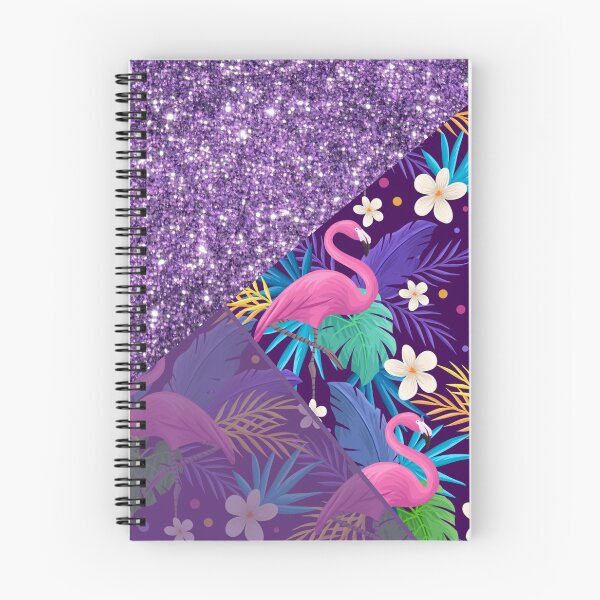Item preview, purple glitter flamingo pattern designed and sold by Beeroclock.