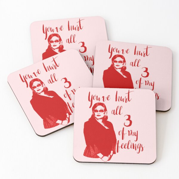 All 3 of my feelings (red) Coasters (Set of 4)