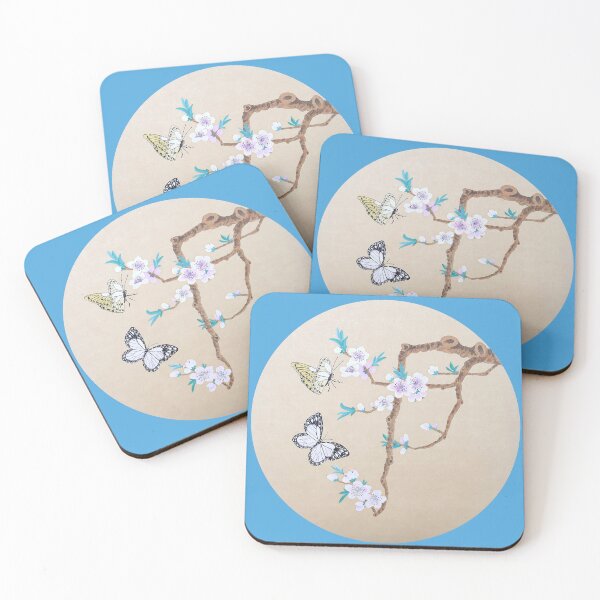 Item preview, Cherry Blossom Twig with Butterfly - round - no Cally designed and sold by Birgit Moldenhauer.