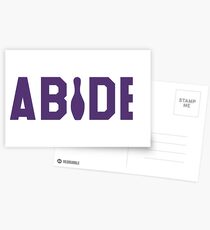 Abide - Purple Font Postcards