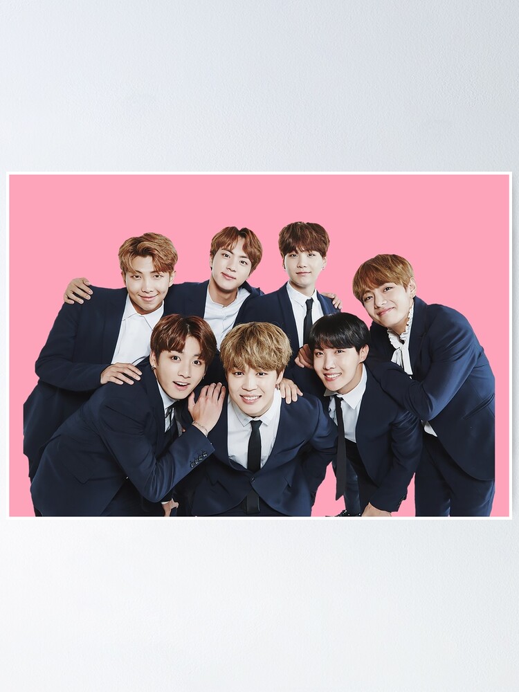 Bts Kpop Pink Poster By Baekgie29 Redbubble