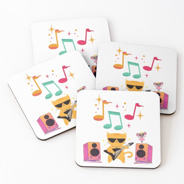 Item preview, Gato divertido que lleva gafas de sol tocando la guitarra Camiseta   designed and sold by SwazzDdraws.