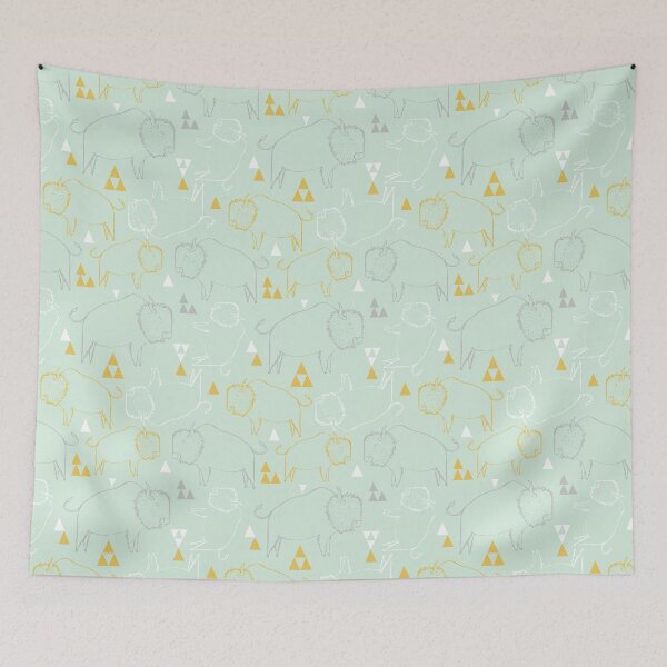 Item preview, bison buffalo - mint gold designed and sold by Laura Wright.