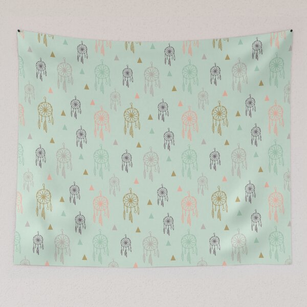 Item preview, dreamcatcher - mint pink designed and sold by Laura Wright.