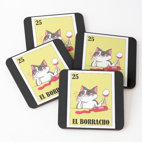 Item preview, Mexican Loteria - Regalo De el Funny Drunk Cat Lottery Design- Mexican Bingo El Gato   designed and sold by SwazzDdraws.